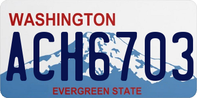 WA license plate ACH6703