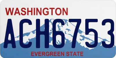 WA license plate ACH6753