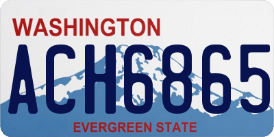 WA license plate ACH6865