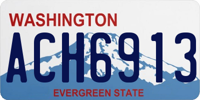 WA license plate ACH6913