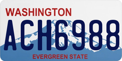 WA license plate ACH6988