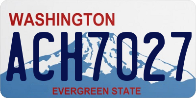 WA license plate ACH7027