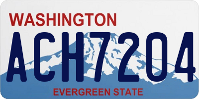 WA license plate ACH7204
