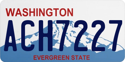 WA license plate ACH7227