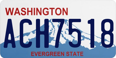 WA license plate ACH7518