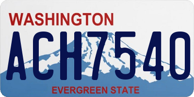 WA license plate ACH7540