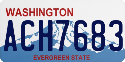 WA license plate ACH7683