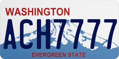 WA license plate ACH7777