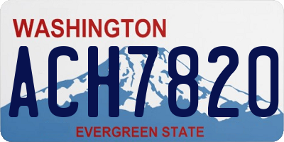 WA license plate ACH7820