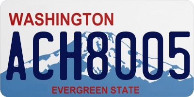 WA license plate ACH8005