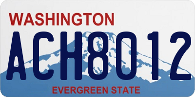 WA license plate ACH8012