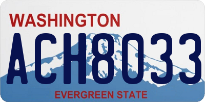 WA license plate ACH8033