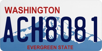 WA license plate ACH8081