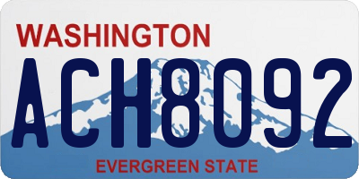 WA license plate ACH8092