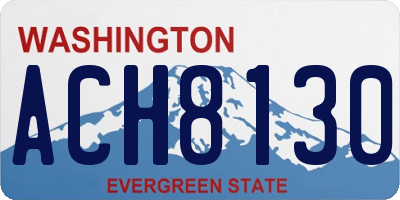 WA license plate ACH8130