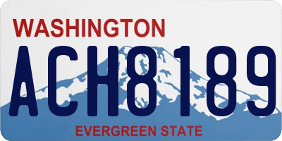 WA license plate ACH8189