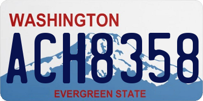 WA license plate ACH8358