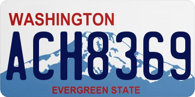 WA license plate ACH8369