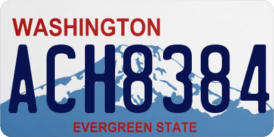 WA license plate ACH8384