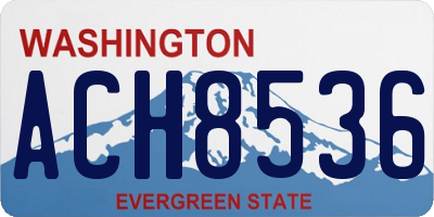 WA license plate ACH8536
