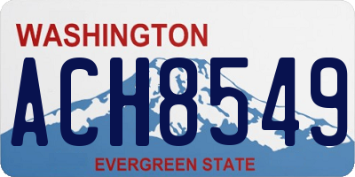WA license plate ACH8549