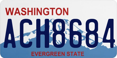 WA license plate ACH8684