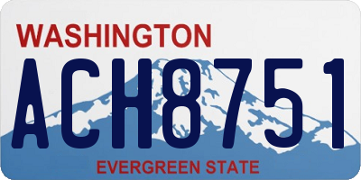 WA license plate ACH8751