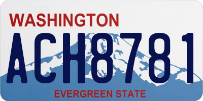 WA license plate ACH8781