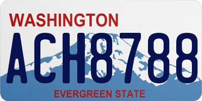WA license plate ACH8788