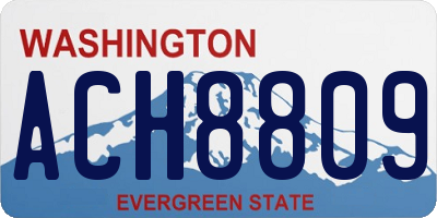 WA license plate ACH8809