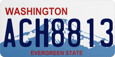 WA license plate ACH8813