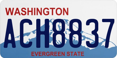 WA license plate ACH8837