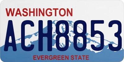 WA license plate ACH8853