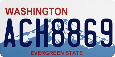 WA license plate ACH8869