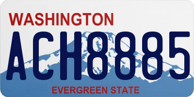 WA license plate ACH8885