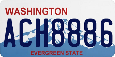 WA license plate ACH8886