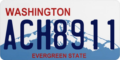 WA license plate ACH8911