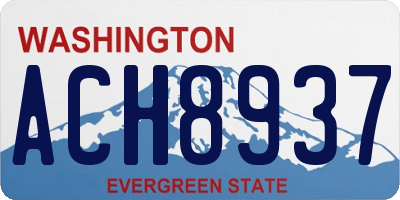 WA license plate ACH8937