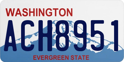 WA license plate ACH8951