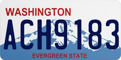 WA license plate ACH9183