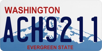 WA license plate ACH9211