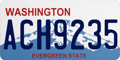 WA license plate ACH9235
