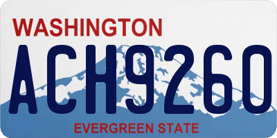 WA license plate ACH9260