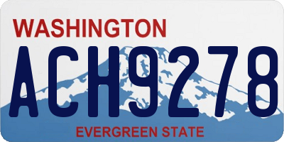 WA license plate ACH9278