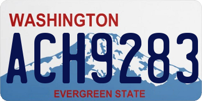 WA license plate ACH9283