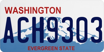 WA license plate ACH9303