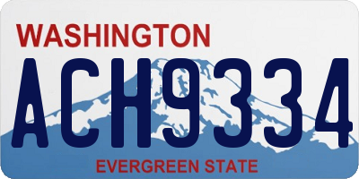 WA license plate ACH9334
