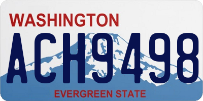 WA license plate ACH9498
