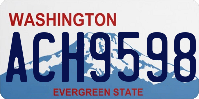 WA license plate ACH9598