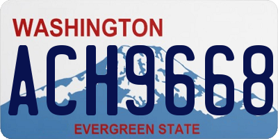 WA license plate ACH9668